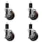 Service Caster 4'' Maroon Poly Swivel 1-3/4'' Expanding Stem Caster Set with Brake, 4PK SCC-EX20S414-PPUB-MRN-TLB-134-4 - alternate 1
